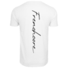 Wit T-shirt met op de rug Frenchcore en op de voorkant Je Suis Frenchcore op Coreplaza