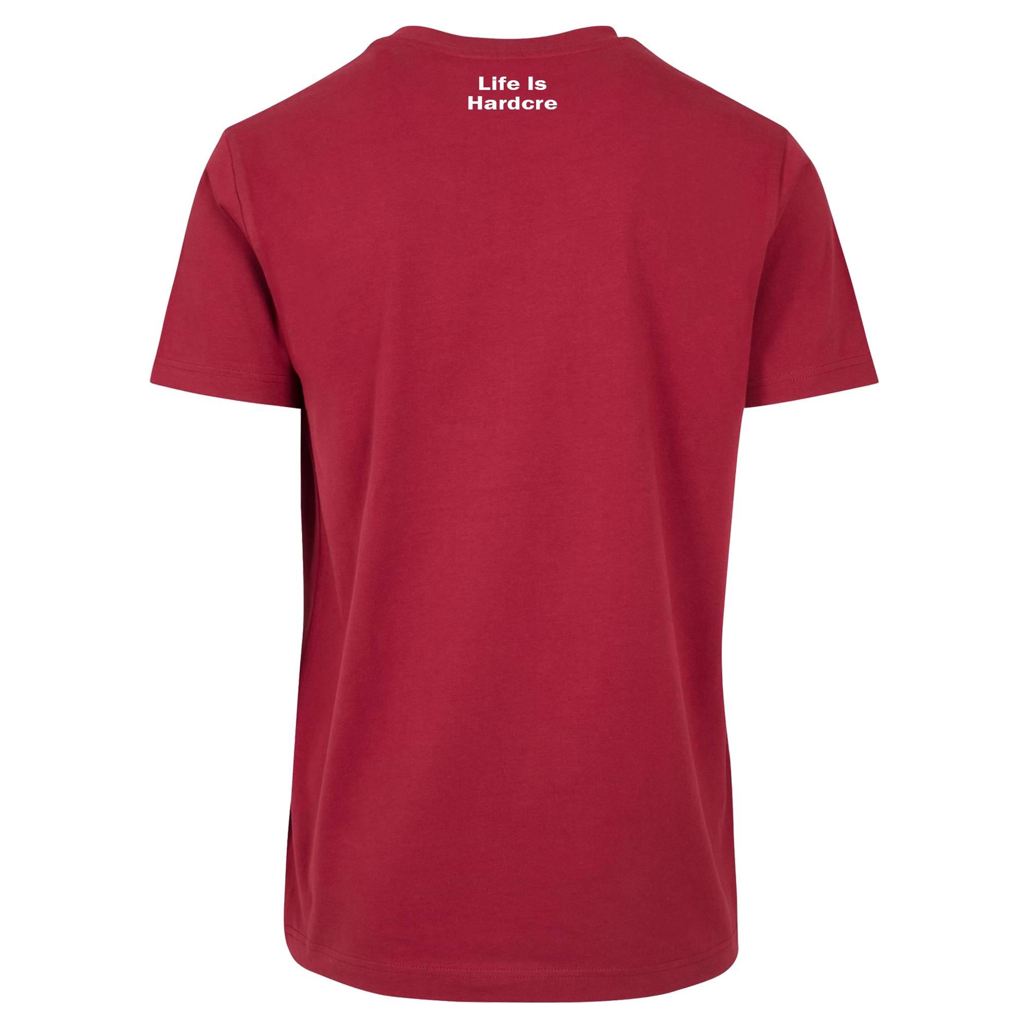 BURGUNDY T-shirt met Hardcore op de voorkant op Coreplaza