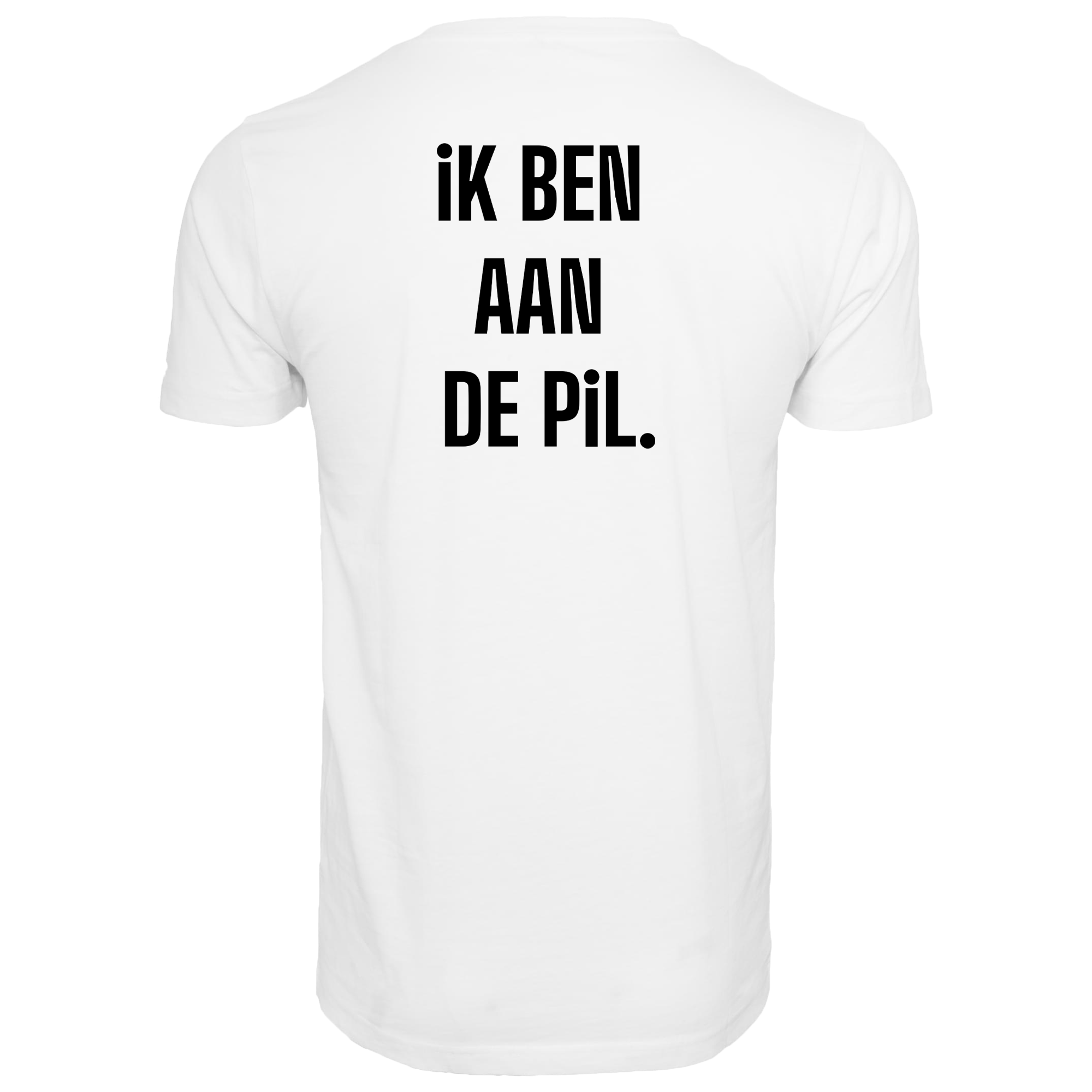 WIt t-shirt met ik ben aan de pil en hardcore pharmacist op Coreplaza.