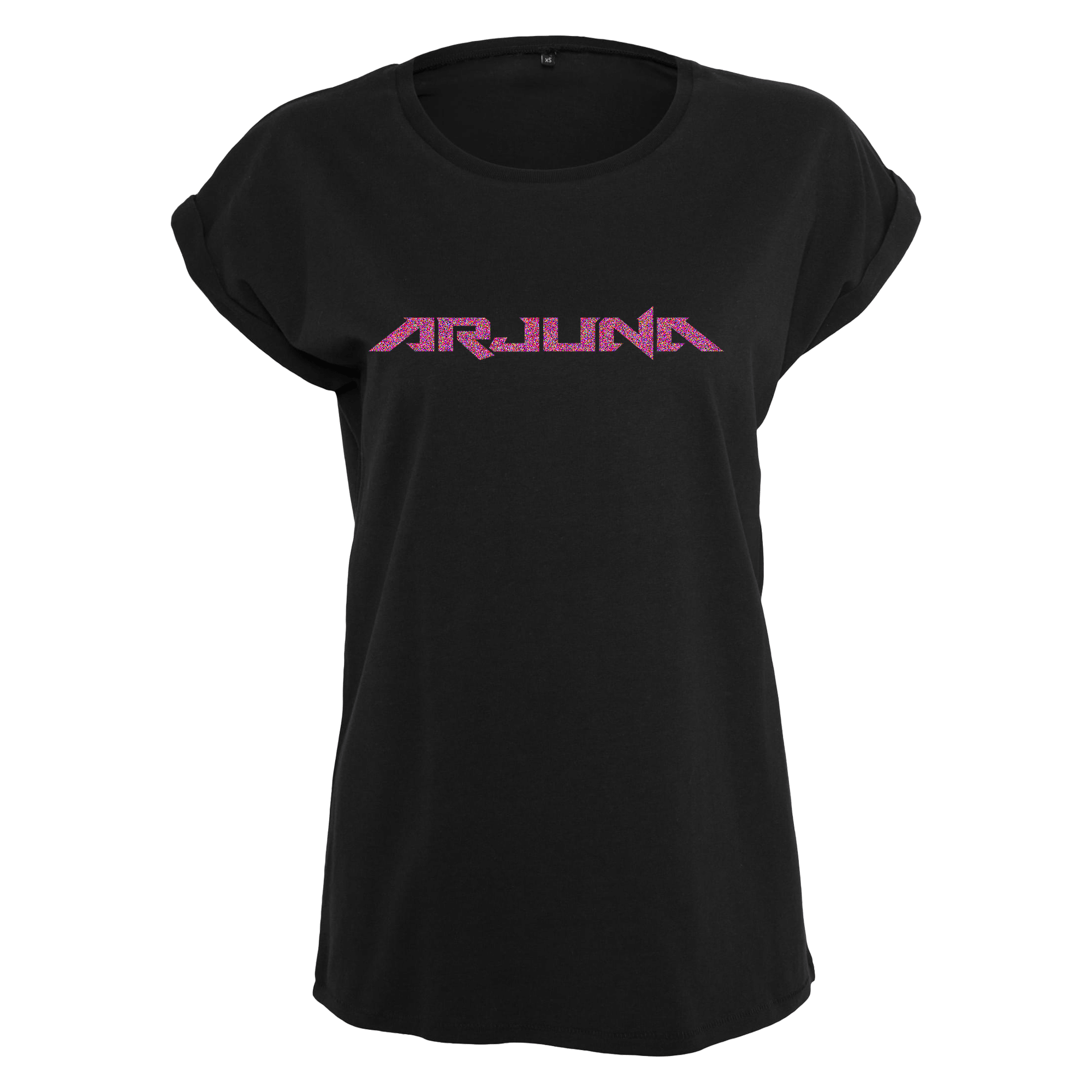 T-shirt black pink glitter arjuna