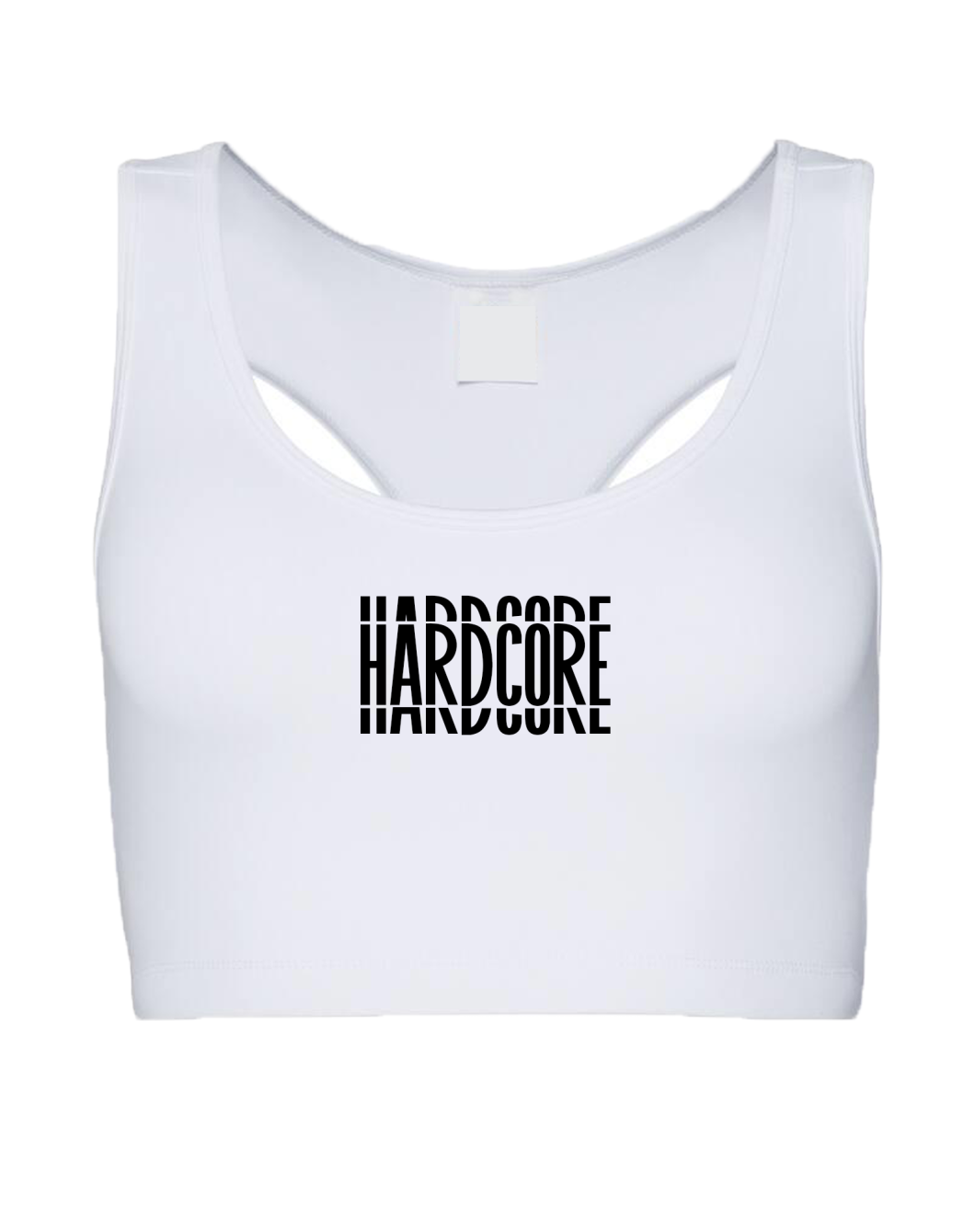 Sport top wit/white met hardcore erop op Coreplaza.