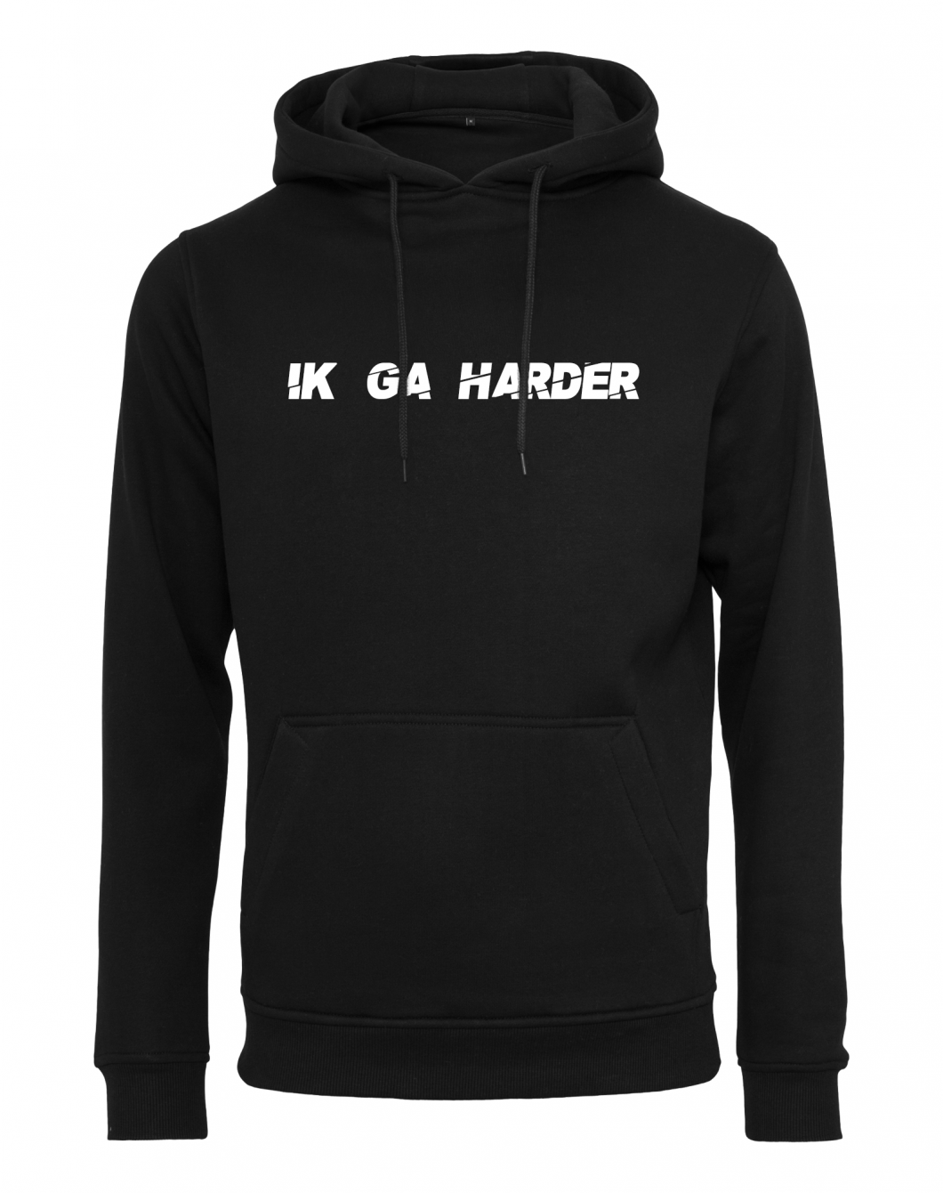 Zwarte Hoody met Ik ga harder op Coreplaza